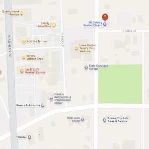 Mt. Calvary Baptist Church - Map thumbnail - click to enlarge